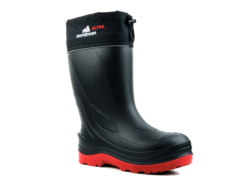 Vysoké pánské holínky Wellington s odnímatelnou izolací - NORDMAN PE-31UMM, černá