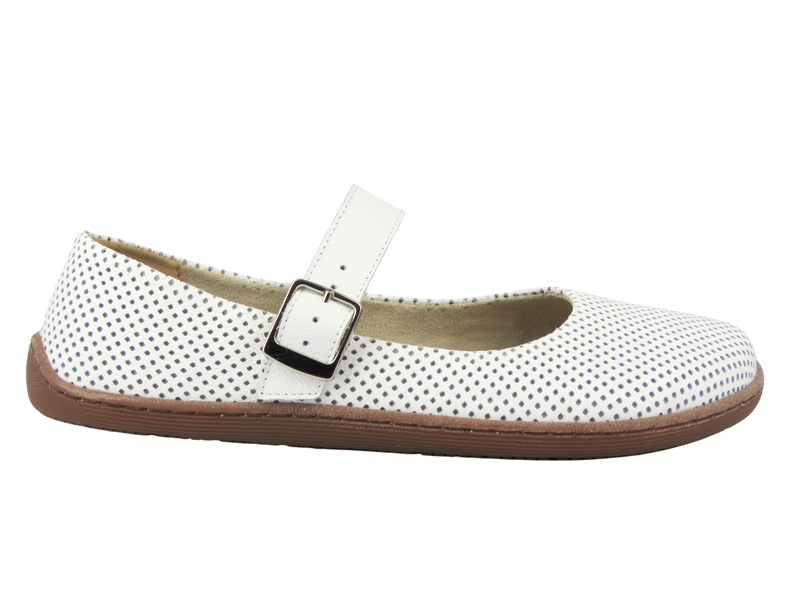 Dámské minimalistické barefoot polobotky z přírodní kůže Nika Komfort 1445, bílé