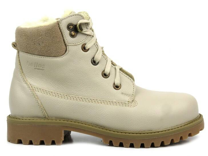 Kožené boty, dámské sněhule s vlnou - HELIOS Komfort 555, světle béžová