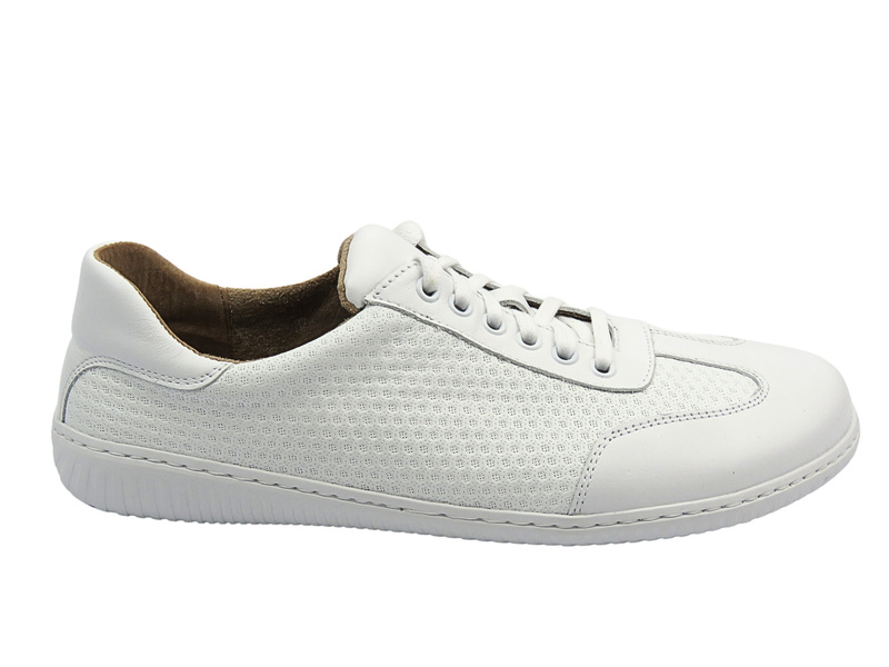 Barefoot kožené minimalistické pánské polobotky bílé Wasak 0742