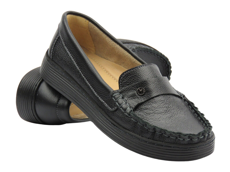 Dámské černé nazouvací polobotky Helios Komfort 440