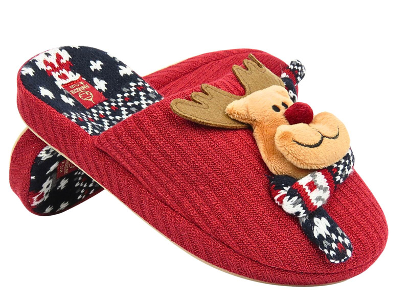 Dámské teplé vánoční pantofle American Club SL 20/24, červená