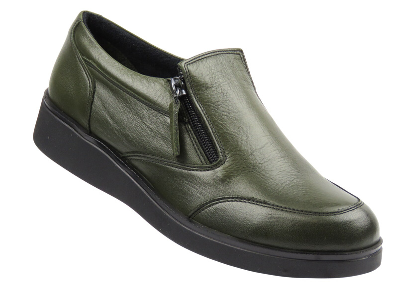 Stylové dámské polobotky Nika Komfort 0639-25036, khaki