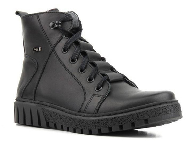 Dámské kožené boty zateplené vlnou - HELIOS Komfort 577W, cappuccino