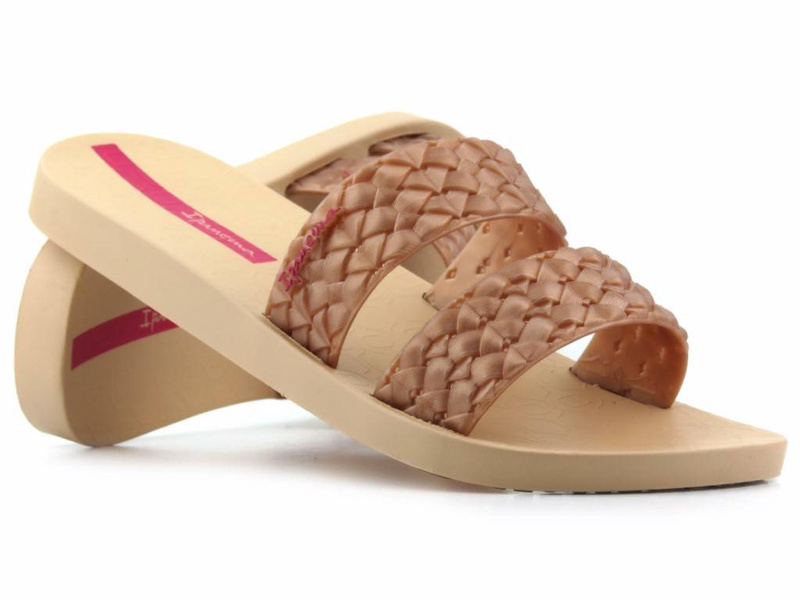 Pohodlné dámské tobogány se zapletenými pásky - Ipanema 83243, metalická růžová