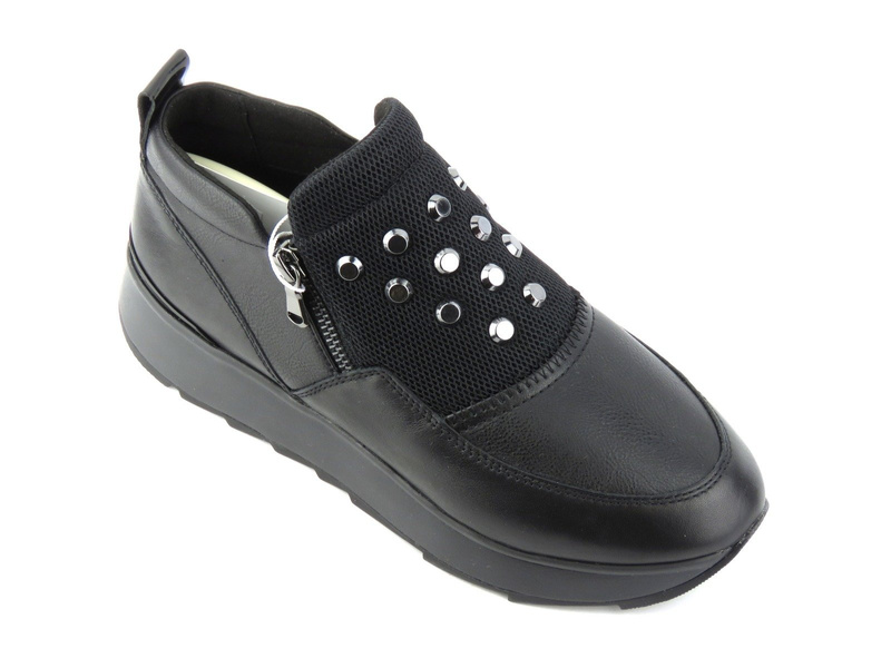 Dámské tenisky se stříbrnými ozdobami - Geox D745TA, černé