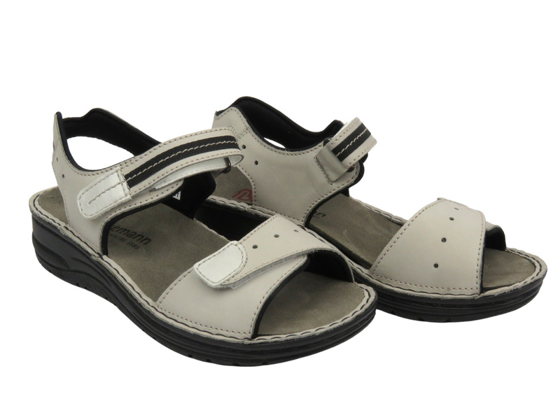 Dámské sandály na suchý zip - Berkemann Leni 03102-980, šedé