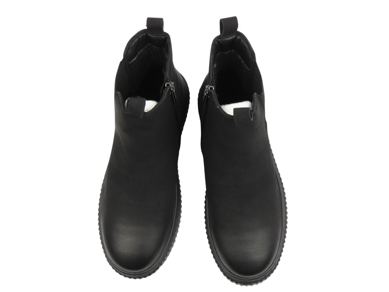 Dámské kožené kotníkové boty černé Cambell 25-19340