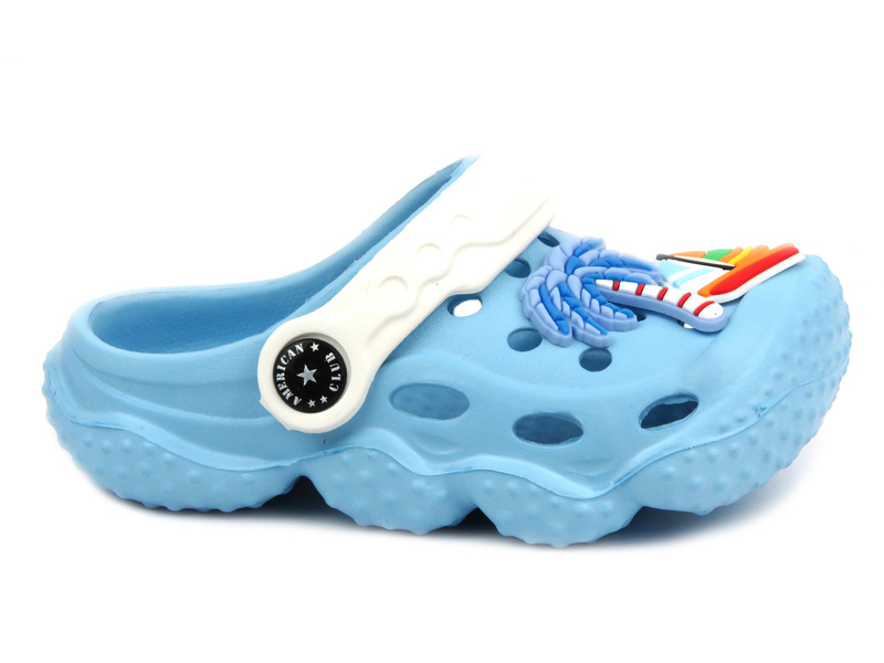 Žabky, dívčí dřeváky sandály - AMERICAN CLUB NH 75/23, NH 76/23, fialové s duhou