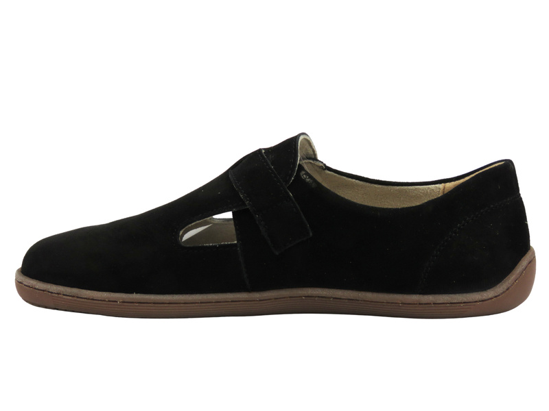 Dámské barefoot kožené minimalistické polobotky černé Nika Komfort 1453
