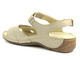 Pohodlné dámské kožené sandály - HELIOS Komfort 106, zlaté