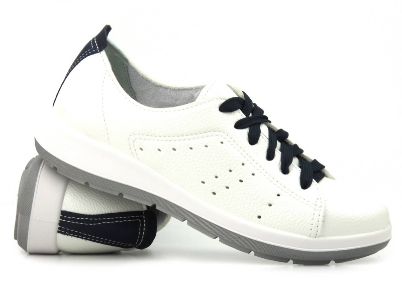 Pohodlné dámské boty na jaro a léto - Inblu WG-26, bílé s tmavě modrou