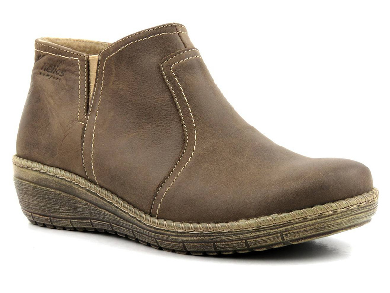 Pohodlné dámské kotníkové boty na zip - HELIOS Komfort 525, tmavě béžová