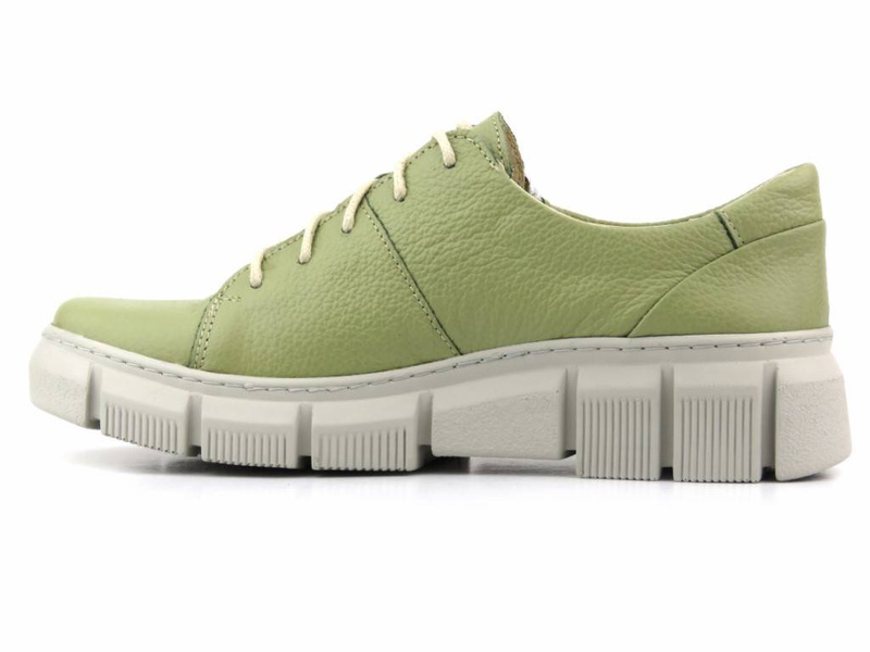 Dámská kožená obuv se silnou podrážkou - HELIOS Komfort 413, zelená