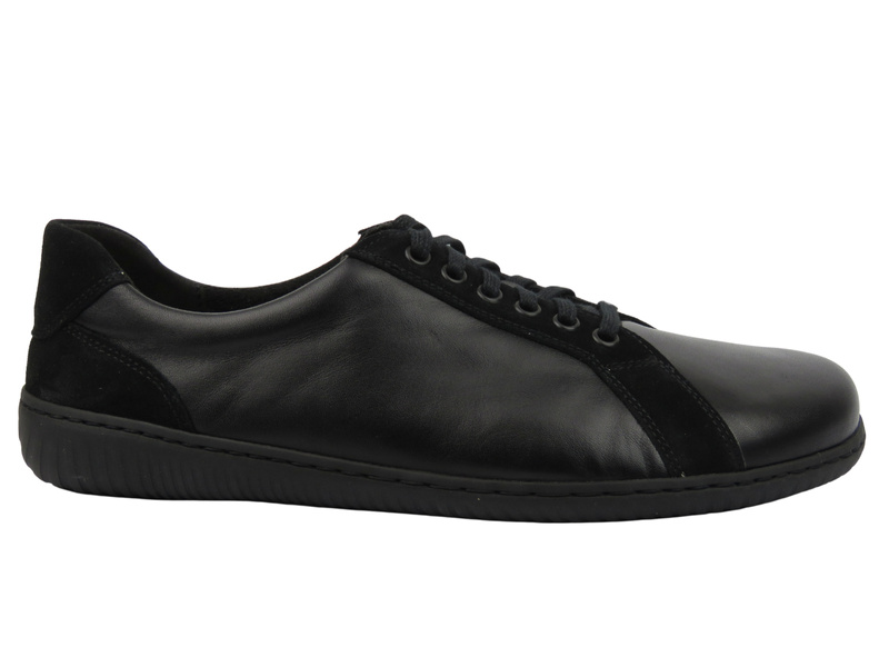 Barefoot kožené minimalistické pánské polobotky šíře H černé Wasak 0741