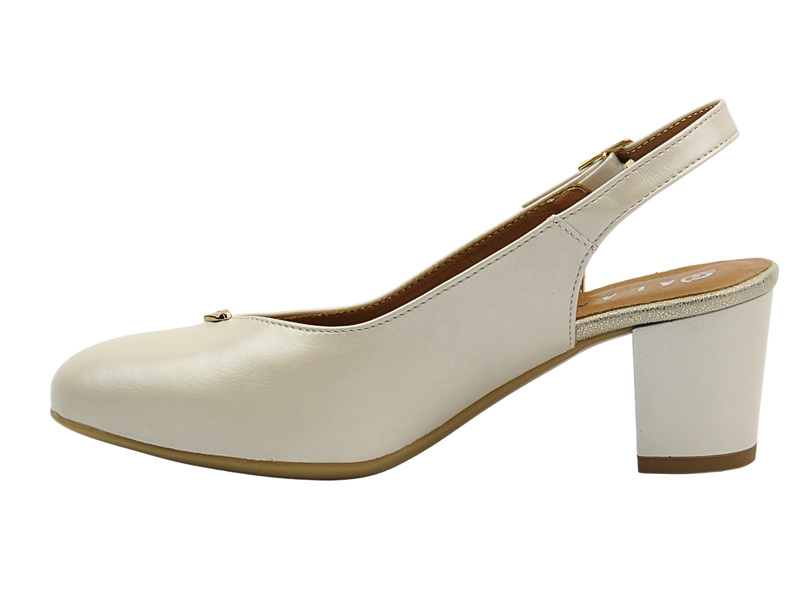 Kožené lodičky na podpatku – GALANT 3203, šedé