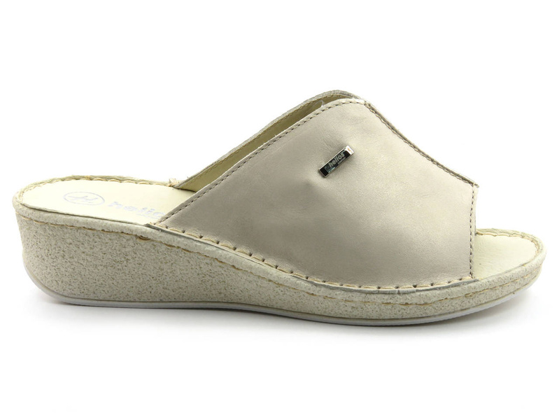 Pohodlné dámské pantofle bez špičky - HELIOS Komfort 227, zlaté