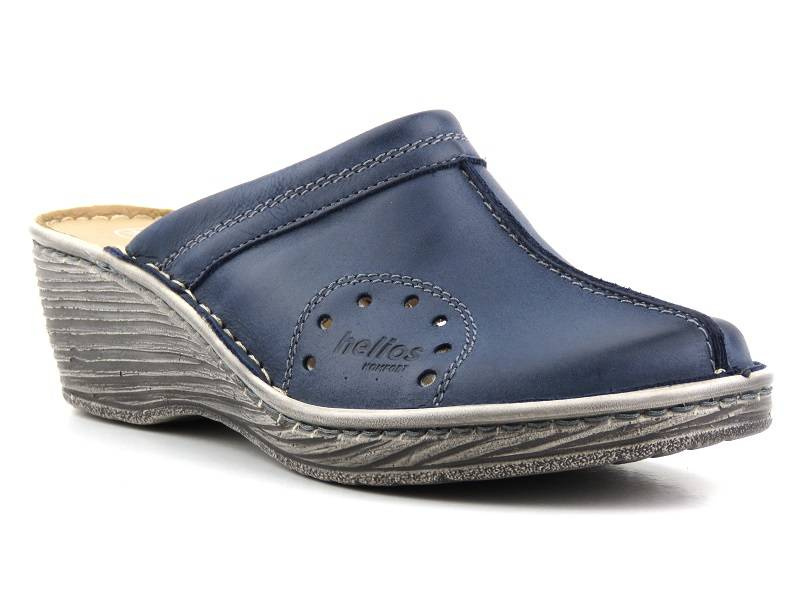 Pohodlné dámské sandály na klínku - HELIOS Komfort 624, tmavě modrá 2