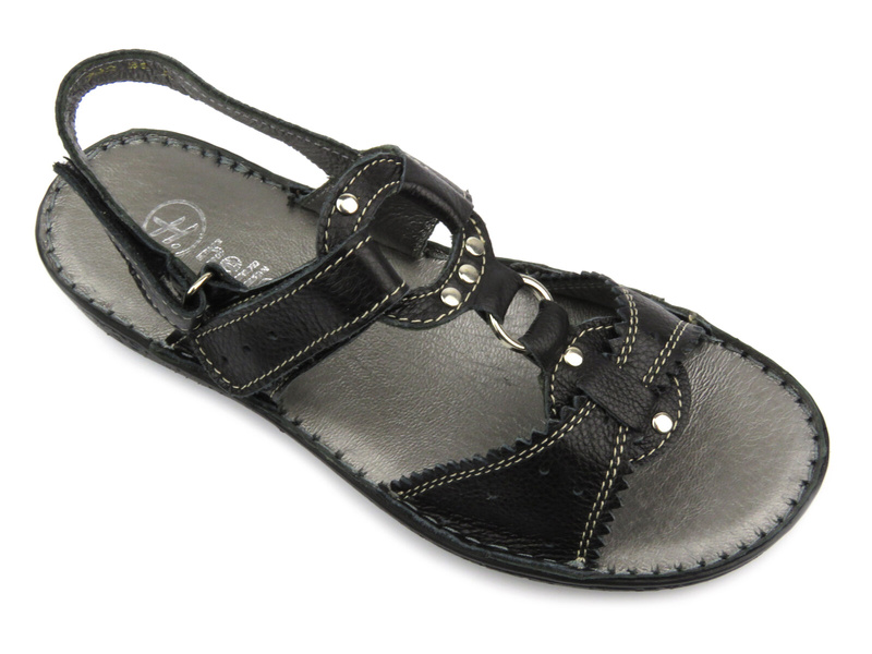 Dámské sandály z přírodní kůže - Helios 722, černé