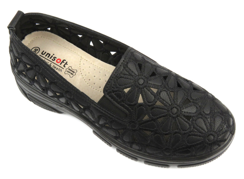 Dámská prolamovaná obuv - UNISOFT 23PB02-5592, černá