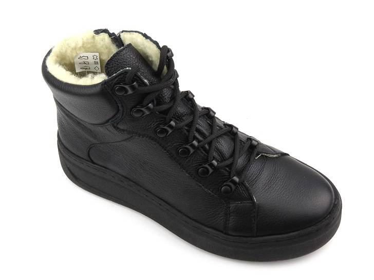 Pohodlné dámské boty s vlnou - Wasak 0661, černá