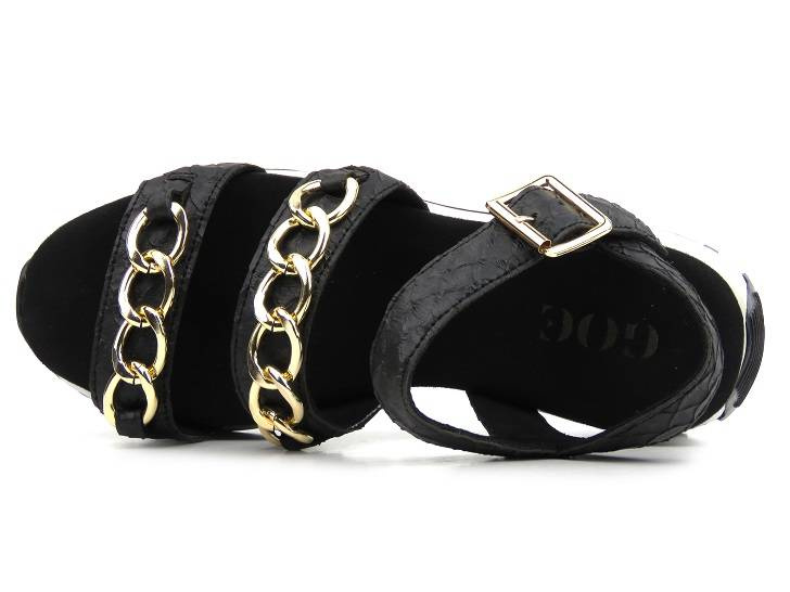 Pohodlné dámské sandály na platformě - GOE JJ2N4181, černé