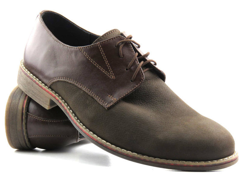 Kožené boty, pánské kapouny ROSSI 810, hnědé