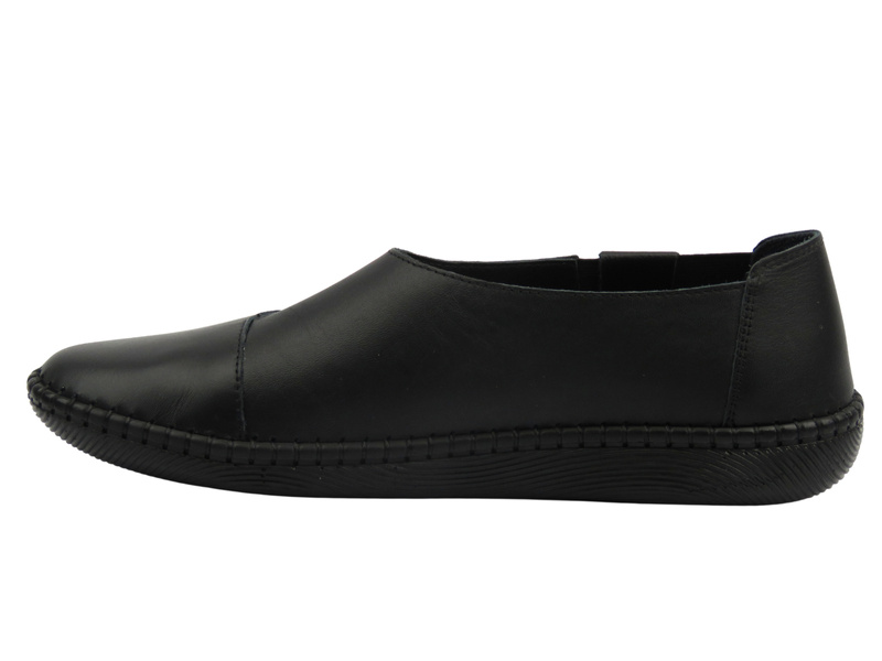 Kožené dámské polobotky černé Nika Komfort H2030