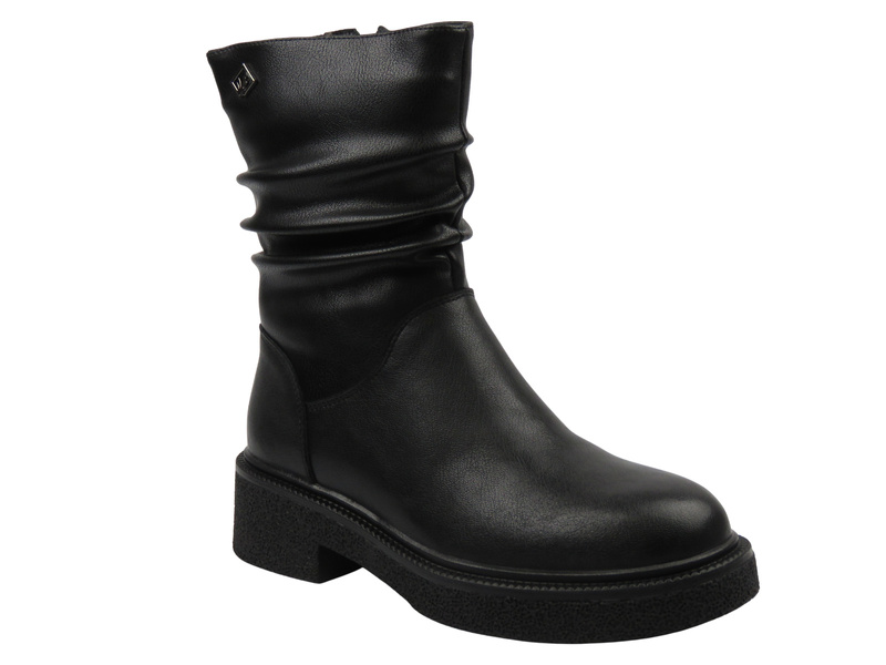 Stylové, zateplené dámské kotníkové boty Cambell 25-60316, černé