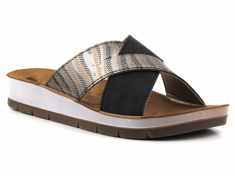 Dámské žabky se zkříženými ramínky - INBLU CP-38, černé