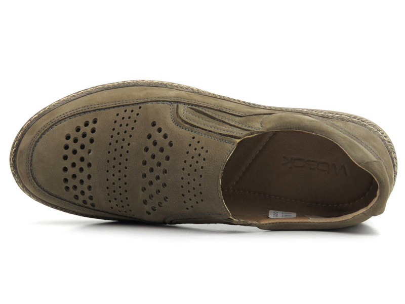 Pohodlné, kožené pánské boty na jaro a léto - Wasak 0116, šedá