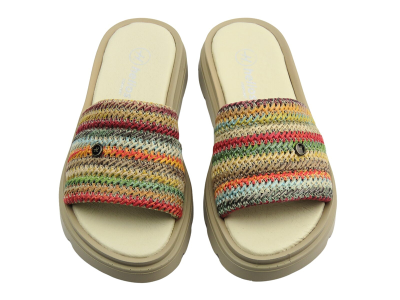 Kožené dámské pantofle vícebarevné Helios Komfort 156