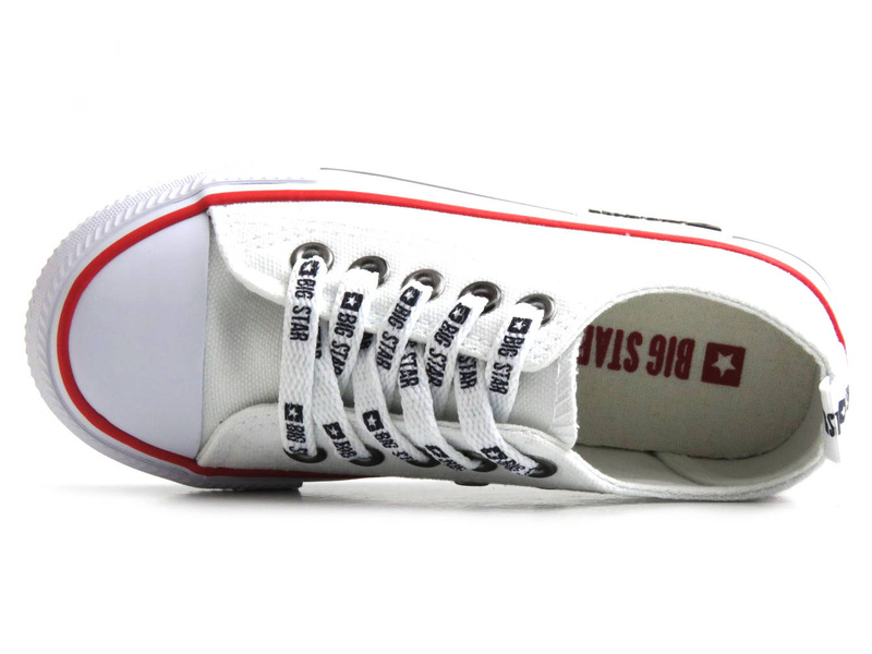 Dětské tenisky s ozdobnými tkaničkami - BIG STAR KK374068, bílé