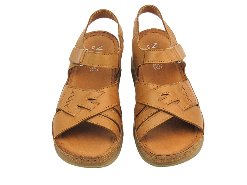 Dámské kožené sandály Nika Komfort H-173 hnědé