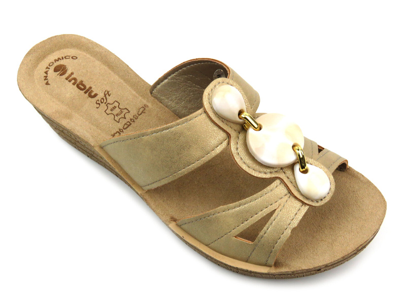 Dámské zdravotní žabky s korkovou stélkou - Inblu VR7B, bílá