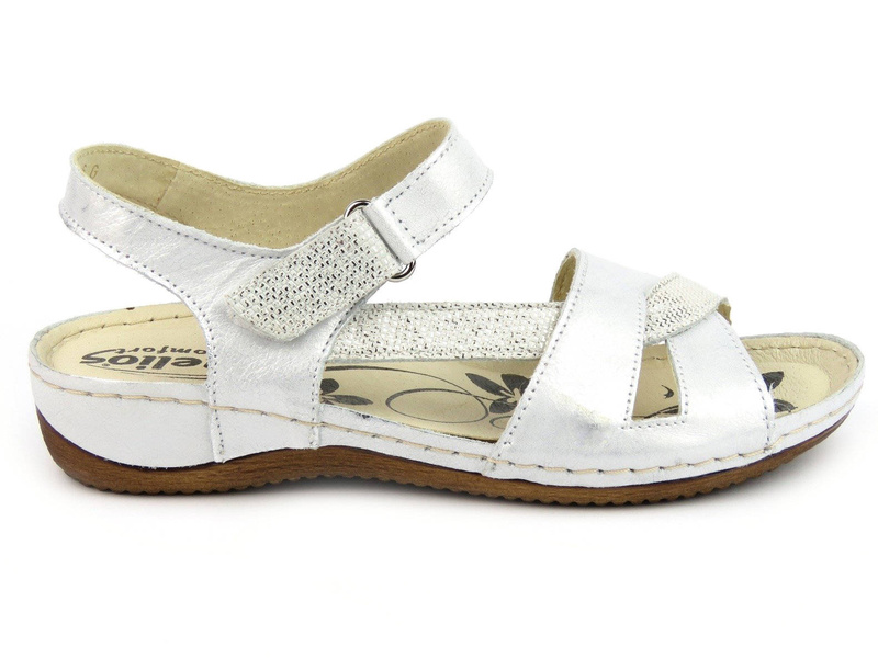 Pohodlné dámské sandály polské výroby - Helios Komfort 246, stříbrné