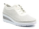 Tenisky, dámské polobotky na platformě - Helios 1304.31, bílo-stříbrná barva