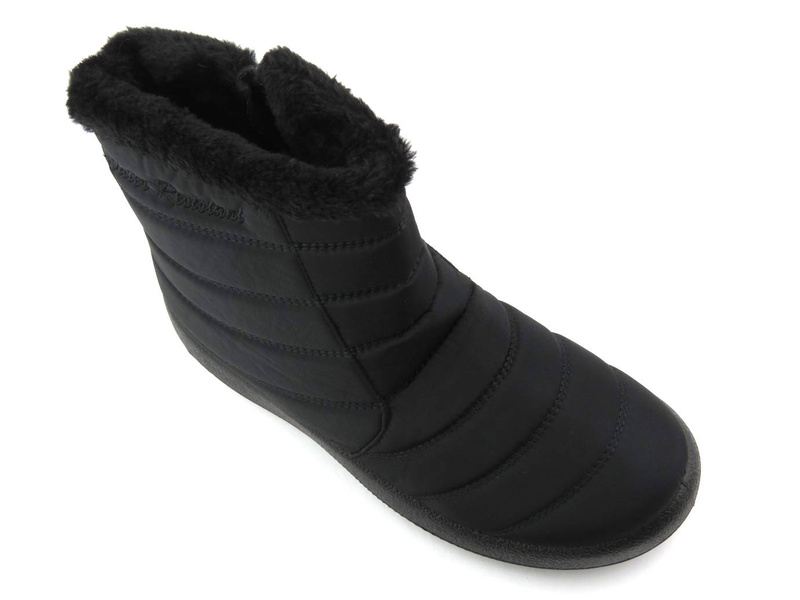 Dámské sněhule zateplené kožíškem - NOVINKA 9SN26-1467, černé