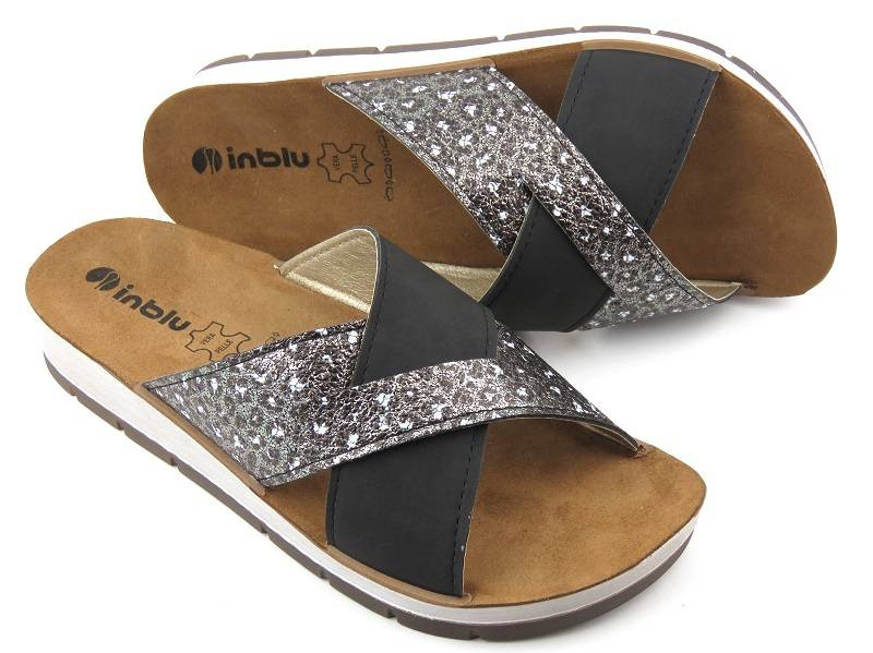 Dámské žabky s leopardím potiskem - Inblu CP-09, černé