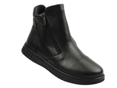 Dámské kožené kotníkové boty černé Nika Komfort 0363-23665
