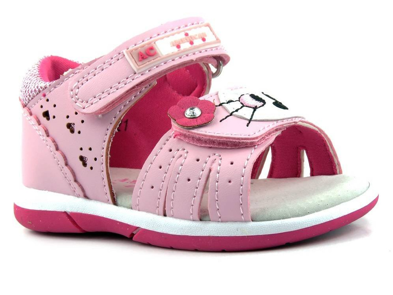 Dětské sandály s koťátkem - American Club DR 22/21(22) 29/22, růžové