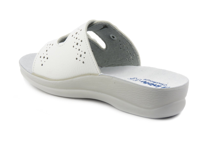 Dámské zdravotní žabky s koženou vsadkou - Inblu VR8B, bílé