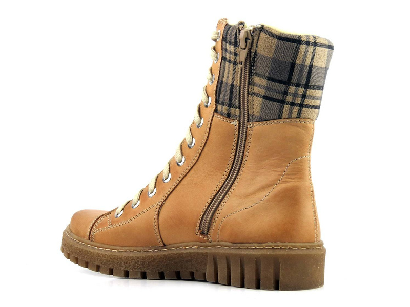 Teplé dámské kozačky na zip - HELIOS Komfort 576, světle hnědé 2