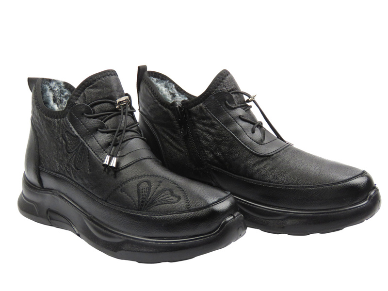 Zateplené dámské kotníkové boty - Potocki 23-12168, béžové