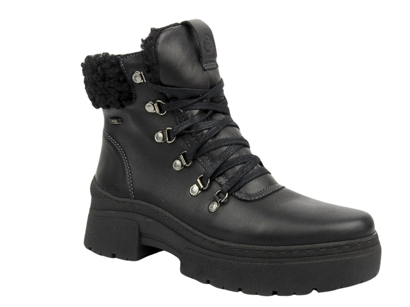 Pohodlné dámské kožené boty Helios Comfort 583, černé