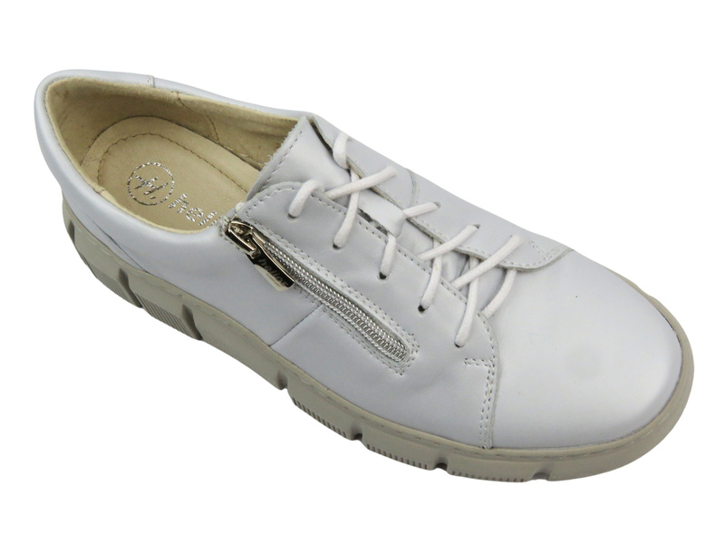 Dámské kožené polobotky polské značky - HELIOS Comfort 413, světle šedé