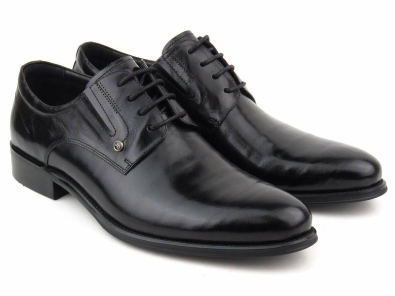 Elegantní pánské kožené boty - JOHN DOUBARE QA526-C6-A78, černé