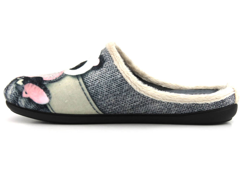 Měkké dámské pantofle s pandou - INBLU 155D209, šedé