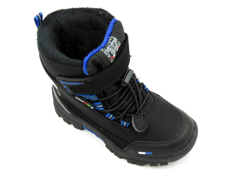 Dětské softshellové sněhule - AMERICAN CLUB HL 27/21(22), černá s modrou