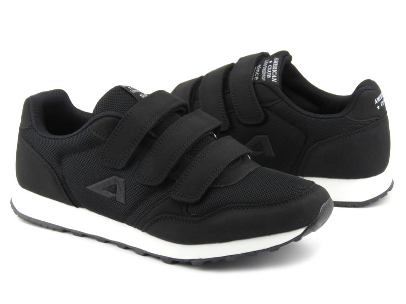 Sportovní boty a tenisky pro mládež - AMERICAN CLUB WT146/23 / WT147/23, černé